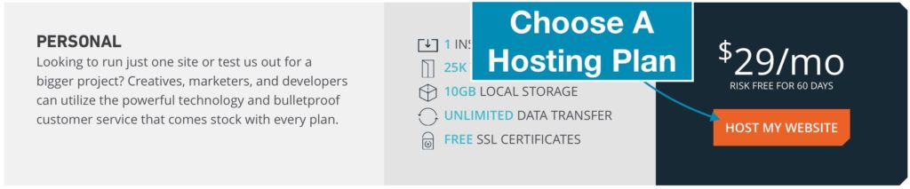 Choose A Hosting Plan And Click "Host My Website"